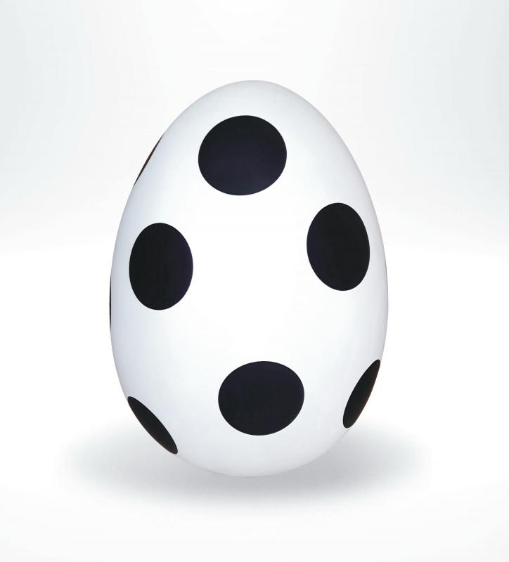 Decoration Large Easter Egg 3D Figure 11 White egg with large black polka dots.
