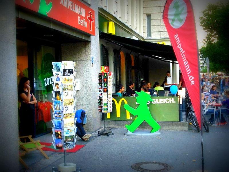 Outdoor advertising figure of Ampelmann. 4 ampelmann statue