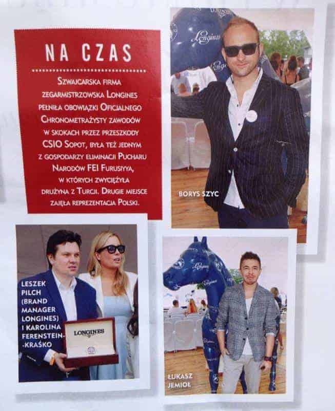Longines Advertising Object 3 Zdjęcia ludzi oraz informacji na temat firmy zegarmistrzowskiej Longines, w tym Bor