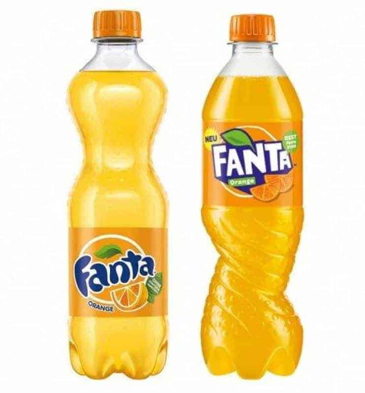 Dwie butelki pomarańczowego napoju Fanta.