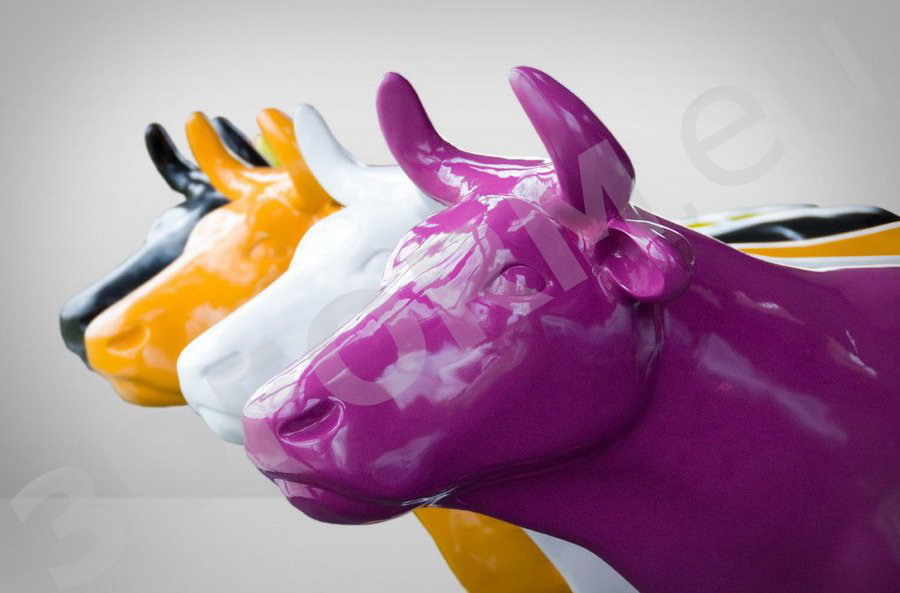 Fiberglass Cow Life Size Statue - Single Color 1 Figura reklamowa i dekoracyjna, duża krowa gładka