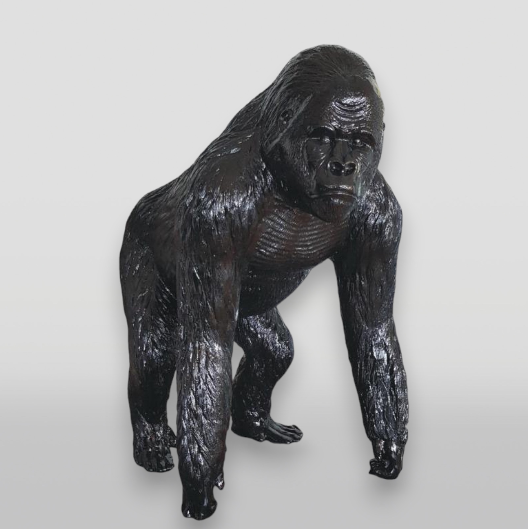 Fiberglass Gorilla Large Handmade Statue - Single Color 1 Duża figura 3D goryl - wersja jednokolorowa