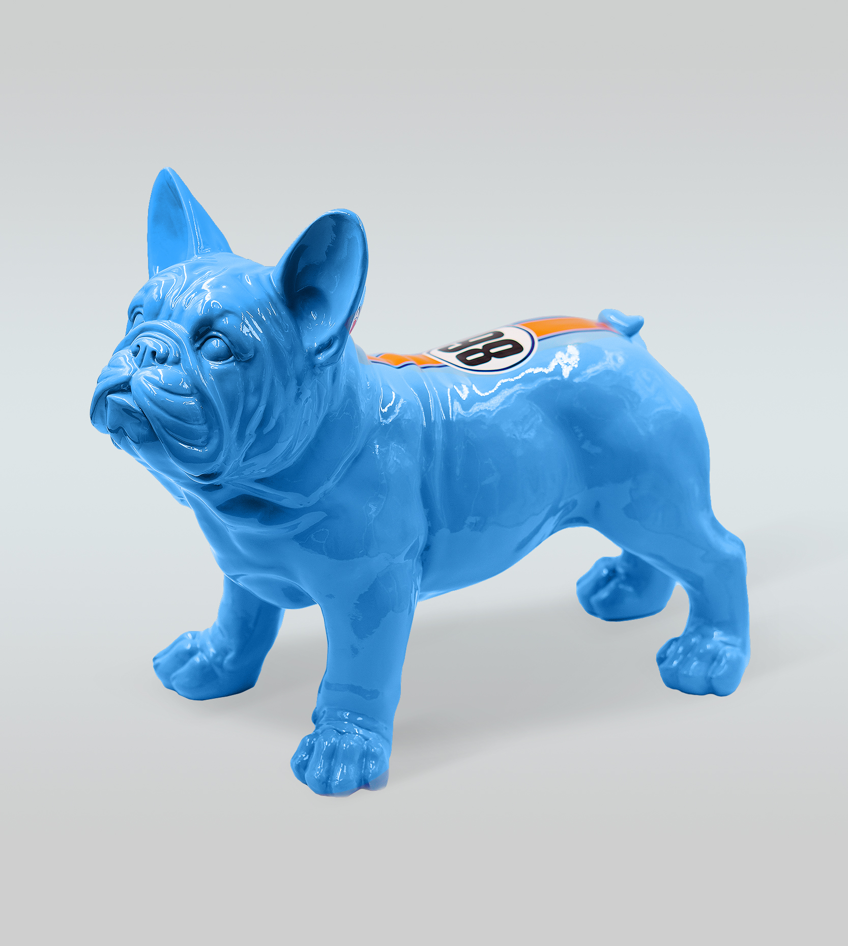 Bulldog Juki M Dog - Standing One Color + Sticker 1 pies bulldog Juki M - stojący jeden kolor + naklejka