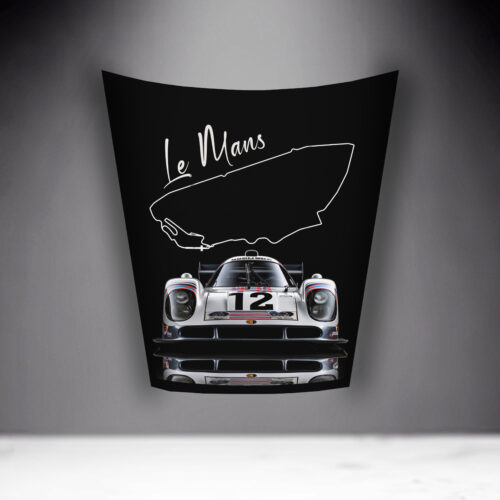 Poster of a classic race car with the number 