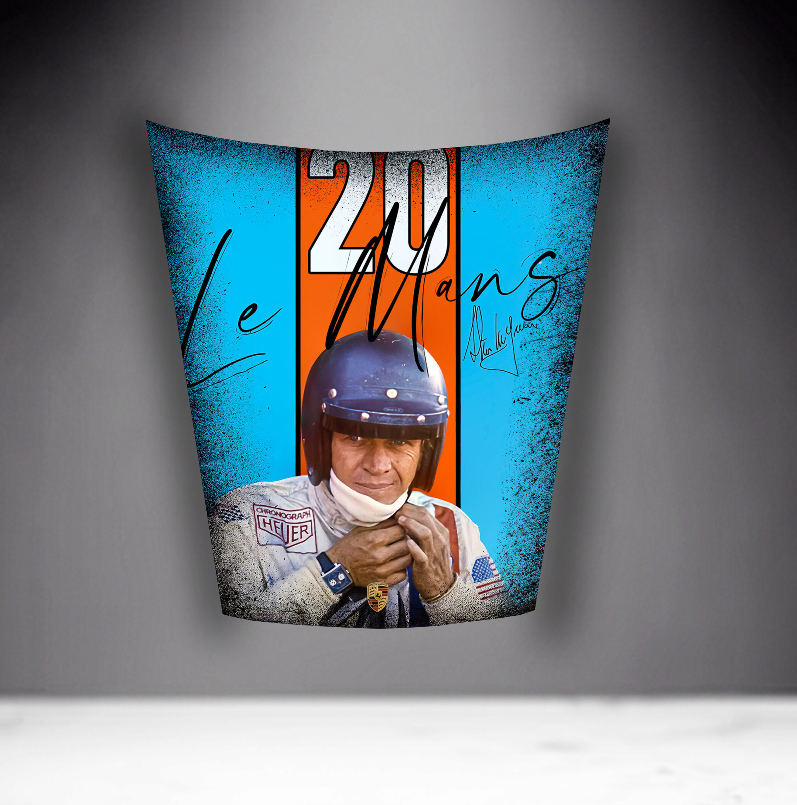 Car Mask 911 - Theme 14 2 Poster featuring a race car driver in a helmet and racing suit, with the text