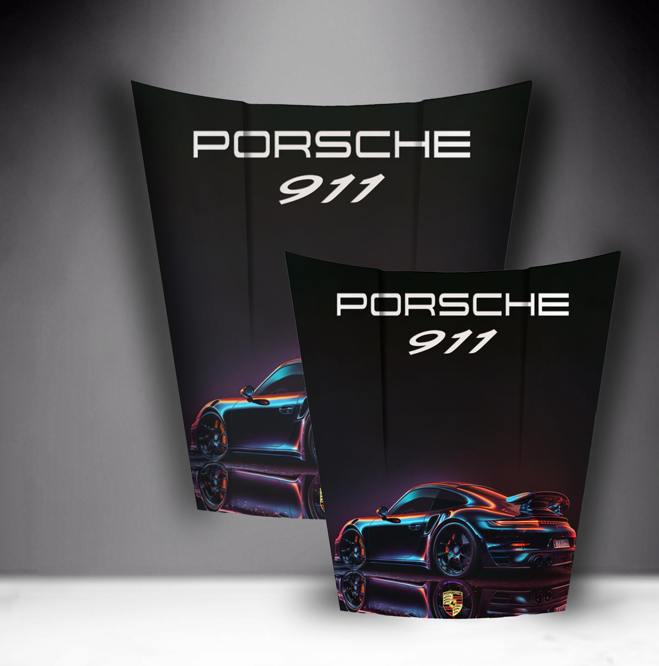 Car Mask 911 - Theme 25 1 Two displayed car hoods with