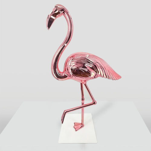 Figura dekoracyjna flaming 3D - Chromowany