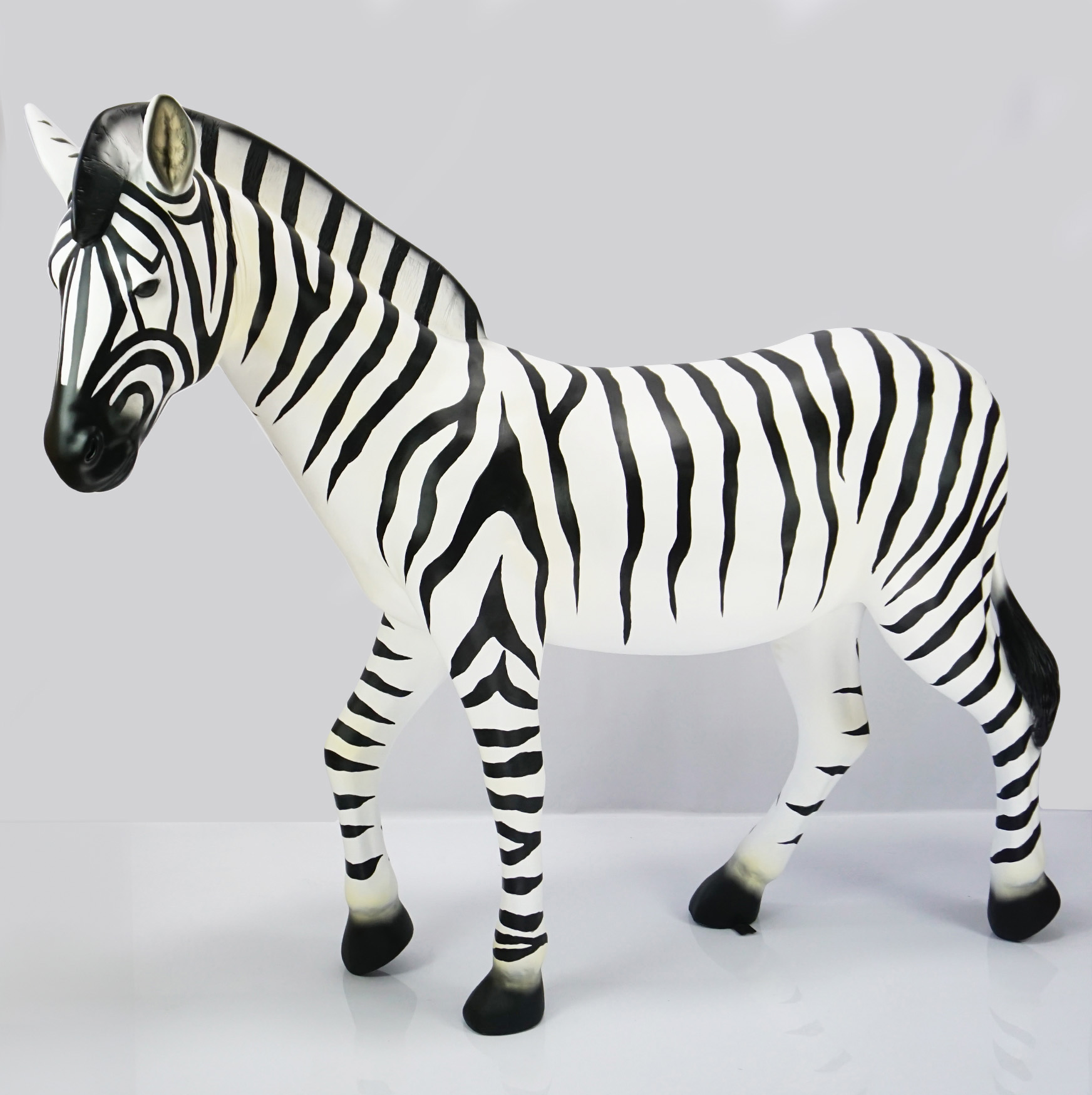 Zebra White - Life-Size Figure 2 Zebra White - Life-Size Figure - Image 2