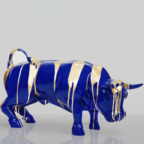 Decorative Figure Blue Bull - Gold Trash