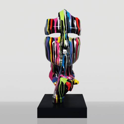 Medium-Sized 120CM Mask on Stand - Black Trash