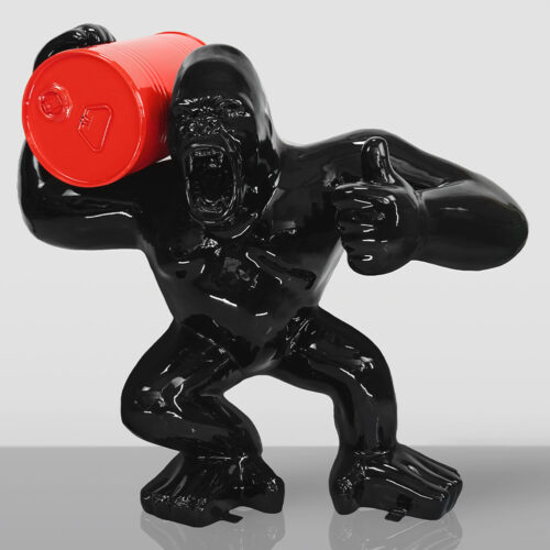 Small Gorilla with Barrel on Shoulder - OK