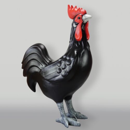 Large Blue Rooster Figure