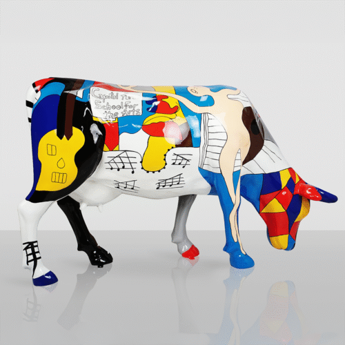 Large Figure – Hand-Painted Cow, Pablo Picasso Motif