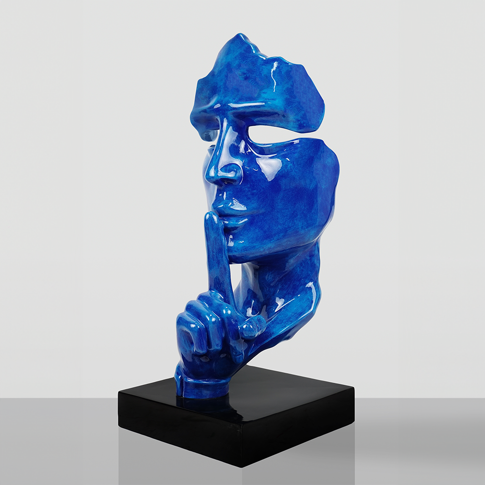Large Mask on Stand – Blue Patina