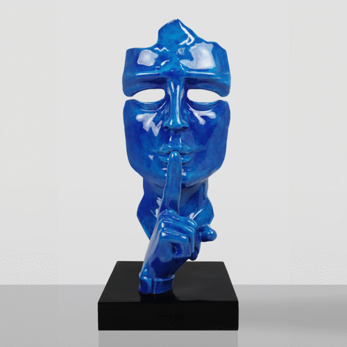 Large Mask on Stand – Blue Patina