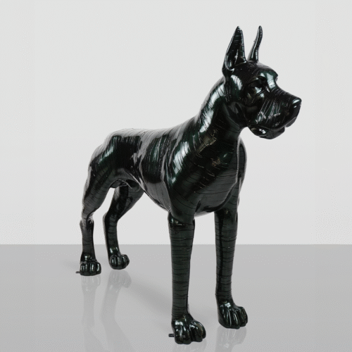 Green Great Dane Covered in Paint